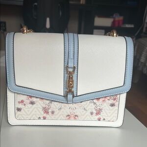 Floral White and Blue Aldo purse